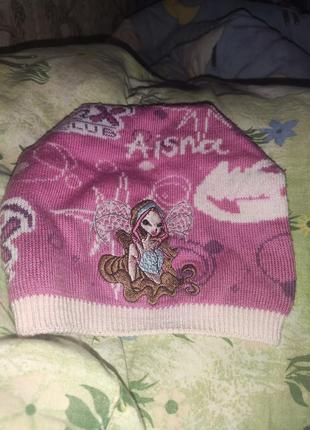 Дитяча шапка шапочка для дівчинки з феями вінкс лейла лейлою фіолетова