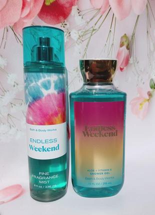 Набор мист + гель endless weekend от bath and body works1 фото