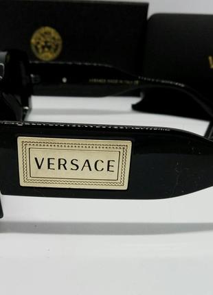 Versace модные женские солнцезащитные очки чёрные с золотым лого4 фото