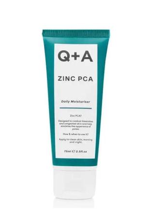 Зволожувальний крем для обличчя q+a zinc pca daily moisturiser, 75 мл