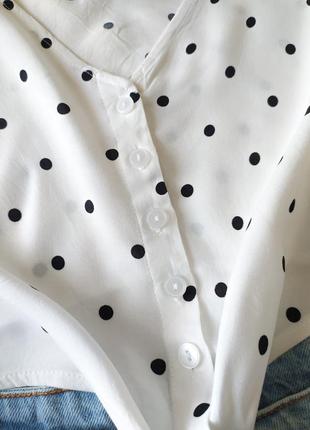 Укороченная блуза топ в горошек2 фото