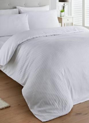 Постіль на резинці білий страйп мерісет