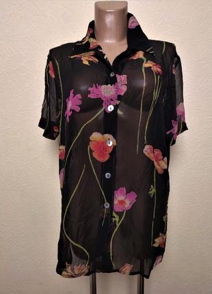 Шелковая блуза цветочный принт peter hahn /5228/1 фото