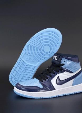 Жіночі кросівки nike air jordan 1 mid blue white 36-38-40