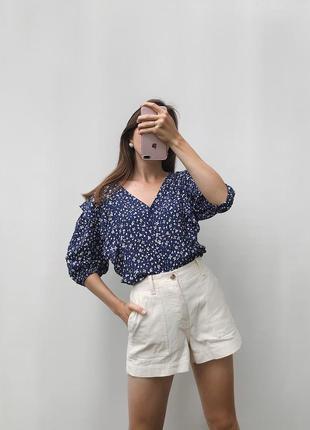 Синя квіткова блуза f&f