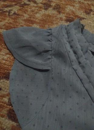 Нежная блузка женская серо-голубая5 фото