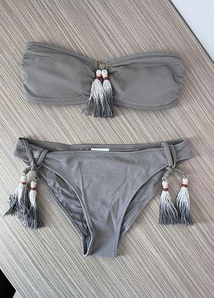 Крутой модный фактурный купальник раздельный бондо