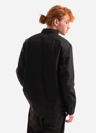 Рубашка чоловіча carhartt wip longsleeve bolton shirt black3 фото