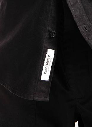 Рубашка чоловіча carhartt wip longsleeve bolton shirt black4 фото