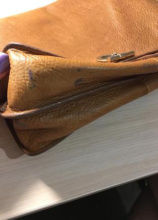 Сумка zara leather messenger bag with golden clasp7 фото