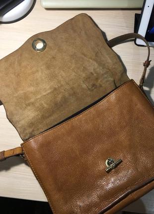 Сумка zara leather messenger bag with golden clasp6 фото