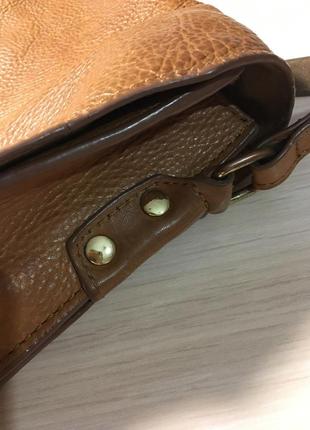 Сумка zara leather messenger bag with golden clasp10 фото