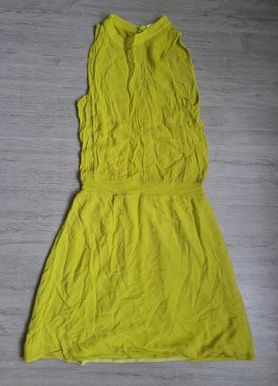 Платье zara. неоновое желтоеплатье. сукня. сарафан2 фото