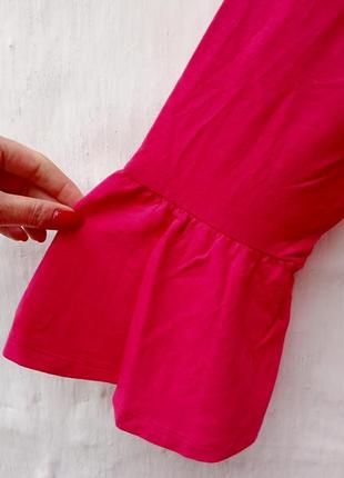 Яскравий рожевий пуловер рукав волан 🌺3 фото