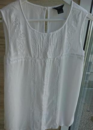 Блуза белая туника f&f uk 142 фото