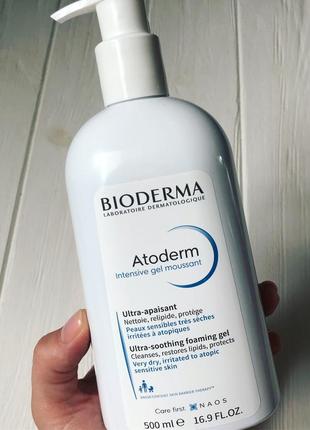 Bioderma atoderm intensive gel moussant поживний пінистий гель для дуже сухої та чутливої атопічної шкіри1 фото