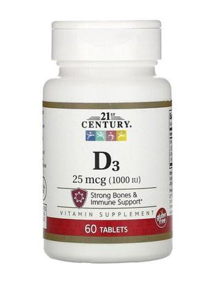 21 century витамин d3, 25 мкг (1000 ме), 60 таблеток