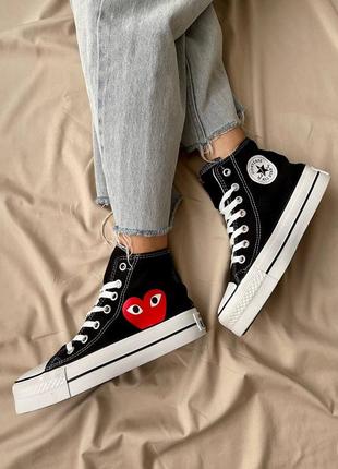 Кросівки comme des garçons play x converse 'black' 2.0 кросівки