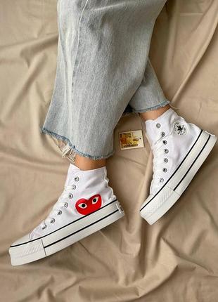 Кросівки comme des garçons play x converse ‘white’
 кроссовки