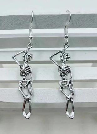 Сережки скелет сережки в стилі панк рок, хіп-хоп гот5 фото