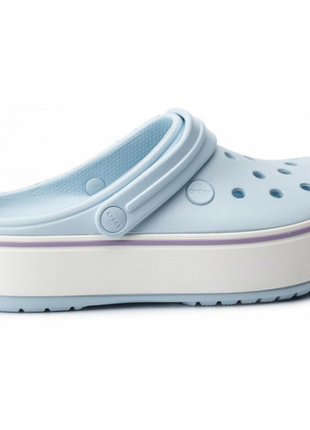 Crocs crocband crocs platform ice blue жіночі крокси сабо на платформі4 фото