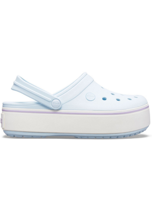 Crocs crocband crocs platform ice blue жіночі крокси сабо на платформі