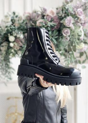 Ботінки жіночі balenciaga boots tractor black fur 3 / жіночі черевики баленсияга трактор