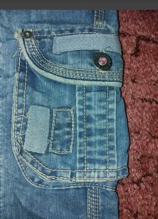 Модные джинсовые бриджи с карманами combat p.10(38)6 фото
