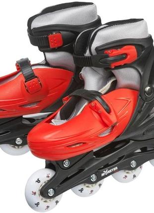 Якісні дитячі розсувні ролики monster inline skates розмір 2-4 u/34-36,5