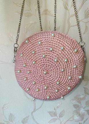 В'язана сумка кругла ручної роботи