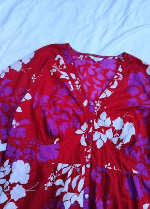 Miss etam яркая коттоновая блузка с завязками идеальное состояние размер eur 524 фото