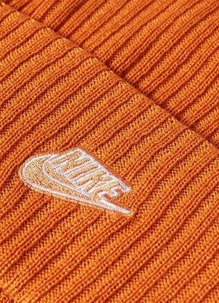 Nike fisherman patchwork beanie dm8308-808 шапка унісекс оригінал оранжева6 фото