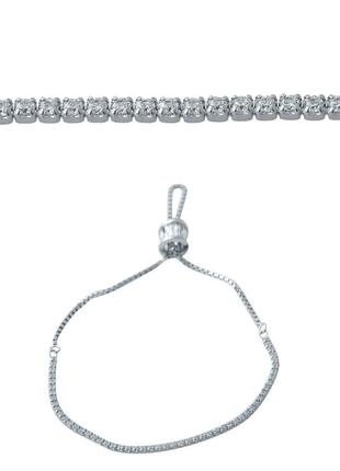 Срібний браслет з фіанітами undefined (безрозмірний) 2038283-adjustable