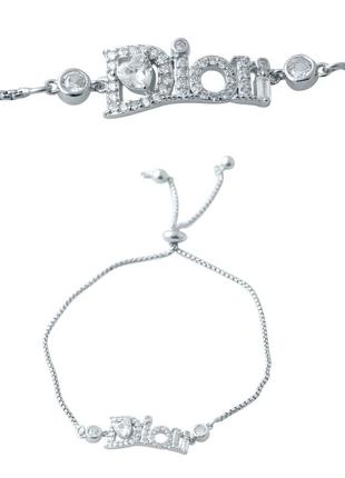 Срібний браслет з фіанітами undefined (безрозмірний) 2038337-adjustable