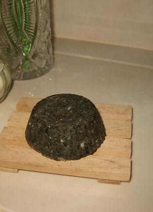 Натуральный твёрдый шампунь-детокс с чёрной глиной и углём