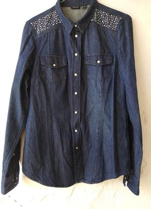 Жіноча джинсова темно синя сорочка бренду esmara