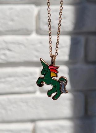 Подвеска единорог цепочка с кулоном