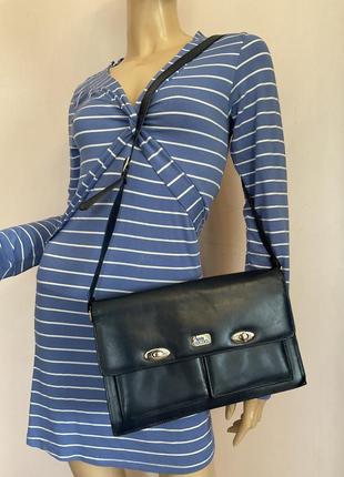 Вінтажна шкіряна сумочка на 1 ручку/ brend die collection