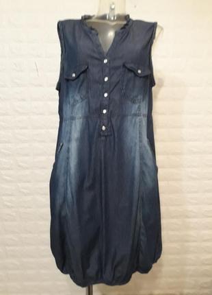 Джинсовое котоновое платье баллон  marks & spencer