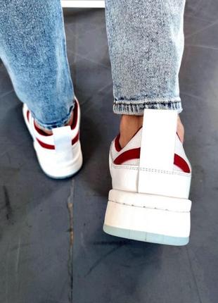 Nike dunk disrupt low white red мужские кроссовки найк дунк6 фото