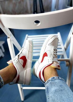 Nike dunk disrupt low white red мужские кроссовки найк дунк3 фото