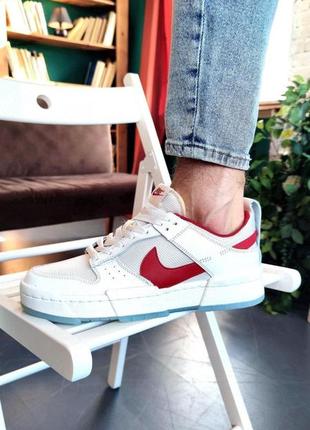 Nike dunk disrupt low white red мужские кроссовки найк дунк
