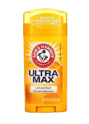 Arm&hammer  ultramax, твердий дез-антипречперант без запаху, 73 грам