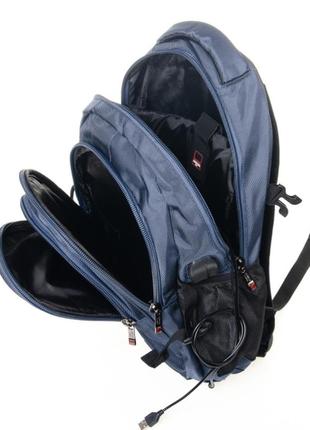 Городской рюкзак нейлон синий / чёрный4 фото