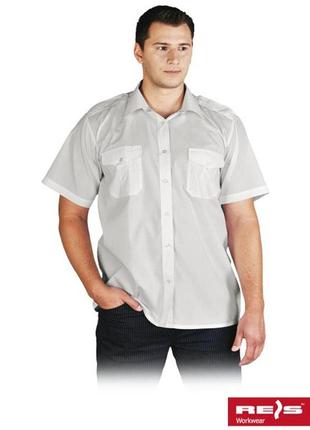Белая рубашка с коротким рукавом большой размер (хлопок)-,corman