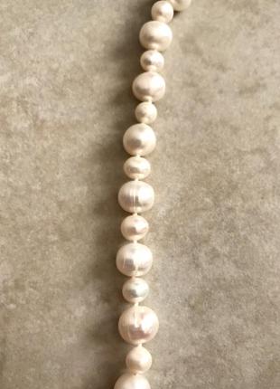 Намисто, намисто з натурального прісноводних перлів і сірої майорки (shell peаrl)4 фото