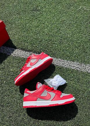 Nike sb dunk retro medium grey red / жіночі кросівки найк дунк червоні