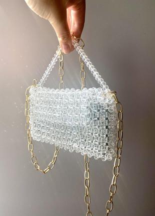 Декоративна міні сумка з намистин