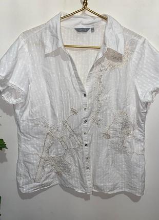Жіноча хб сорочка блузка з вишивкою 16 розмір7 фото