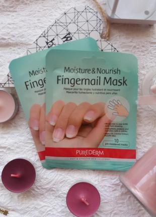 Зволожуюча маска для нігтів purederm moisture & nourish fingernail mask